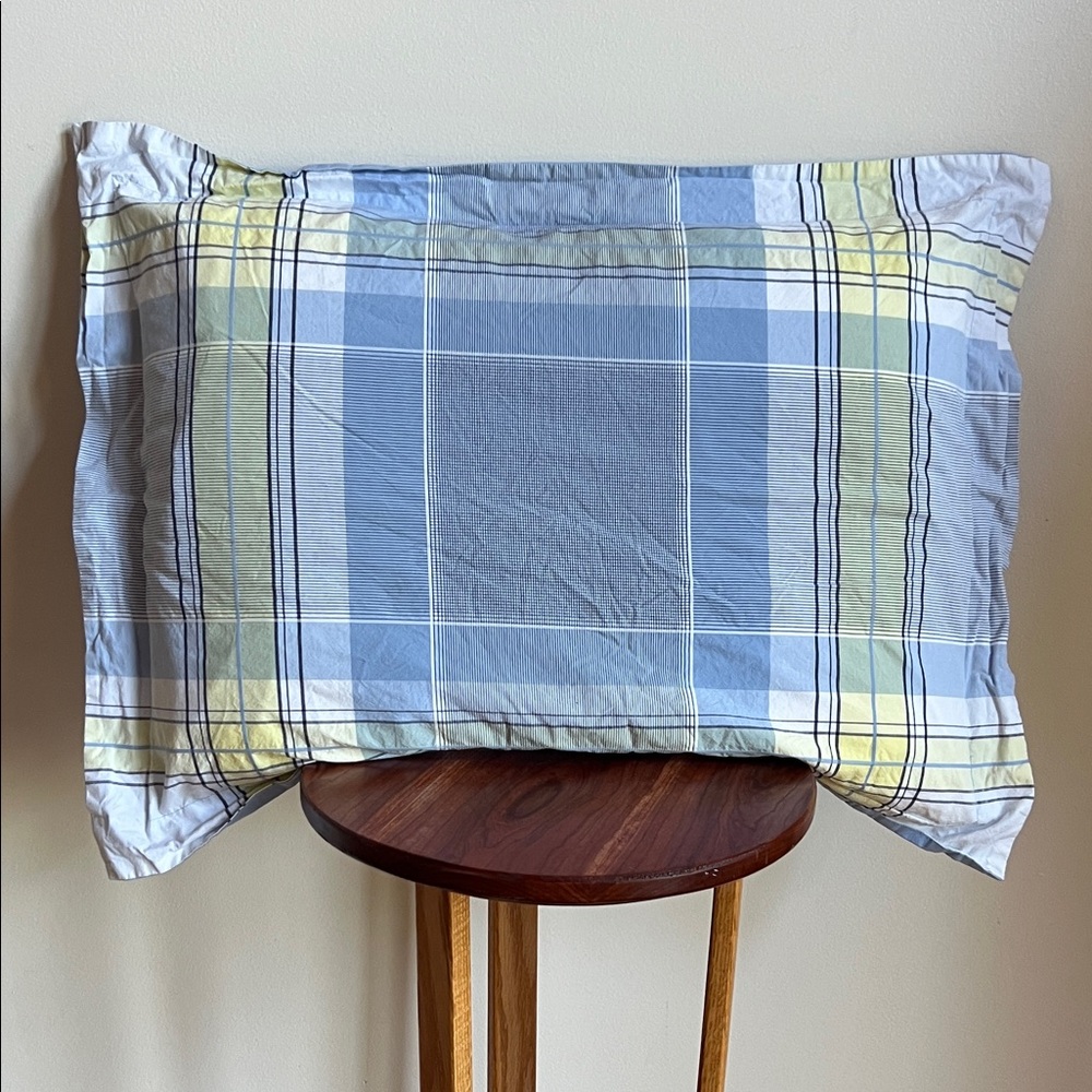 Nautica plaid 3 shams in plaid Blue and yellow